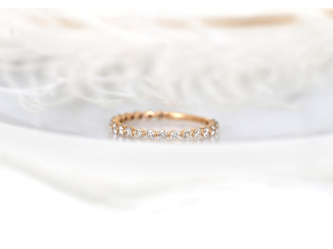 Petite Naomi 14kt Rose Gold Diamond ALMOST Eternity Ring - Rosados Box