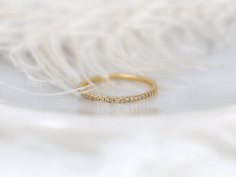 Priscilla 14kt Gold Ultra Thin Diamonds ALMOST Eternity Ring - Rosados Box
