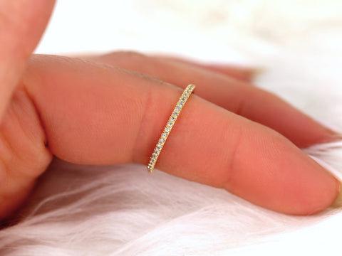 Priscilla 14kt Gold Ultra Thin Diamonds ALMOST Eternity Ring - Rosados Box