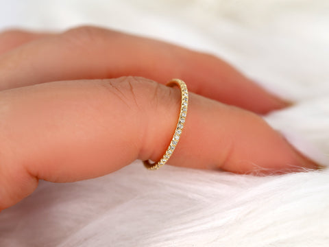 Priscilla 14kt Gold Ultra Thin Diamonds ALMOST Eternity Ring - Rosados Box