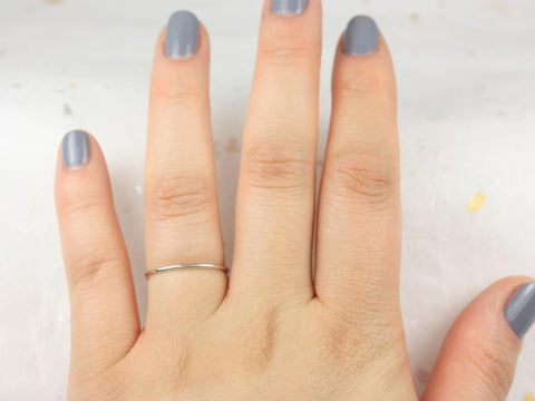 Rainbow Wire 1mm 14kt Gold Ultra Thin Stacking Ring - Rosados Box