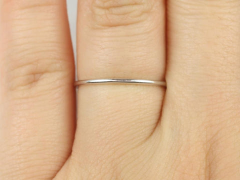 Rainbow Wire 1mm 14kt Gold Ultra Thin Stacking Ring - Rosados Box