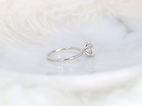 2ct Sandra 8mm 14kt White Gold Moissanite Diamond Hidden Halo Round Solitaire Ring - Rosados Box