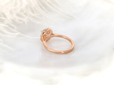 2.25ct Shannon 8.5mm 14kt Gold Moissanite Diamond Round Halo Ring - Rosados Box