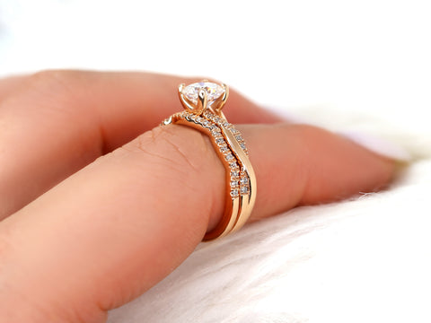 14kt Matching Band to Tressa/Tyra/Tilly Diamonds Curved HALFWAY Eternity Ring - Rosados Box