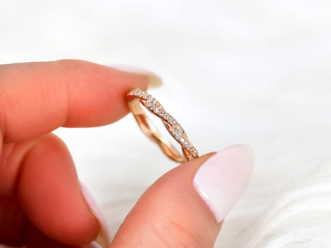 14kt Gold Matching Band to Twyla Diamond ALMOST Eternity Ring - Rosados Box