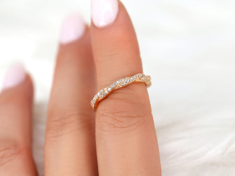 14kt Gold Matching Band to Twyla Diamond ALMOST Eternity Ring - Rosados Box