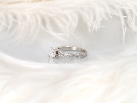 1.25ct Tyra 7mm 14kt Gold Moissanite Diamond Crossover Entwined Round Solitaire Ring - Rosados Box