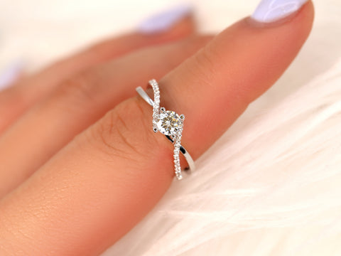 1/3ct Valentina 14kt Gold Diamond Crossover Round Twist Ring - Rosados Box