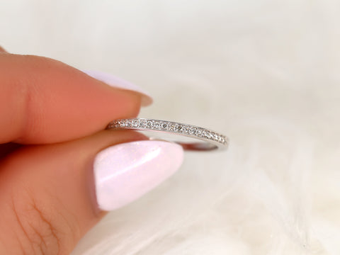 Victoria 14kt WITHOUT Milgrain Diamond ALMOST Eternity Ring - Rosados Box