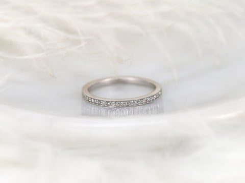 Victoria 14kt WITHOUT Milgrain Diamond ALMOST Eternity Ring - Rosados Box