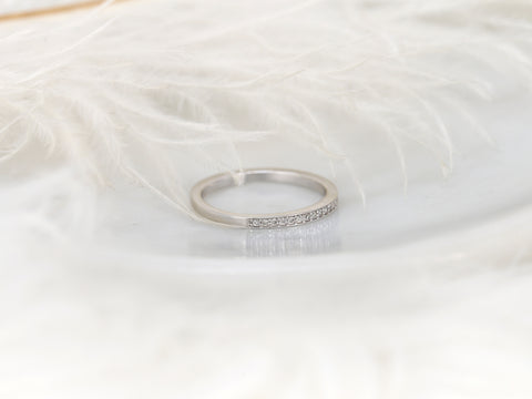 Victoria 14kt WITHOUT Milgrain Diamond ALMOST Eternity Ring - Rosados Box