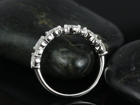 Hazel 14kt Gold Moissanite Cluster HALFWAY Eternity Ring - Rosados Box