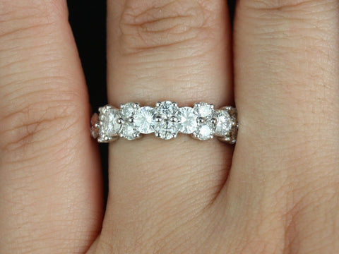 Hazel 14kt Gold Moissanite Cluster HALFWAY Eternity Ring - Rosados Box