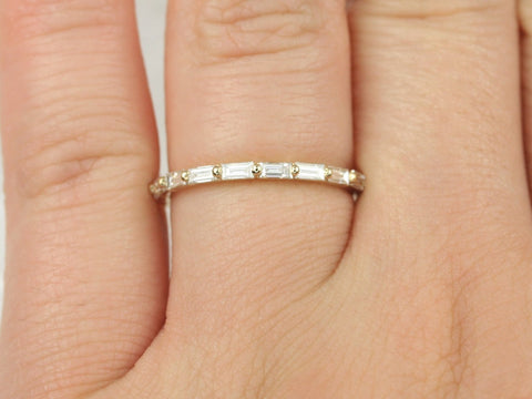 Blix 14kt Gold Baguette Diamond HALFWAY Eternity Ring - Rosados Box