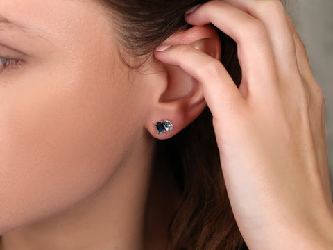 Gemini 14kt Blue Topaz Toi Et Moi Earrings - Rosados Box