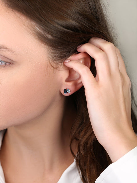 Gemini 14kt Blue Topaz Toi Et Moi Earrings - Rosados Box