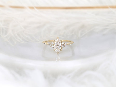 1.01ct Ready to Ship Astrid 14kt Gold Diamond Marquise Cluster Ring - Rosados Box