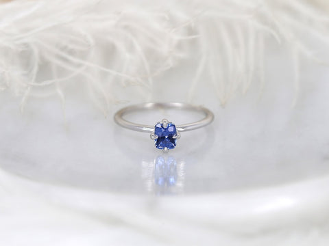 0.72ct Ready to Ship Rita 14kt White Gold Cornflower Sapphire Solitaire Ring - Rosados Box