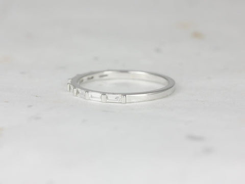 Bernice 14kt Dainty Baguette Diamond HALFWAY Eternity Band Ring - Rosados Box