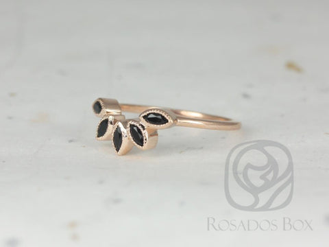 Petunia 14kt Marquise Black Onyx Nesting Ring - Rosados Box