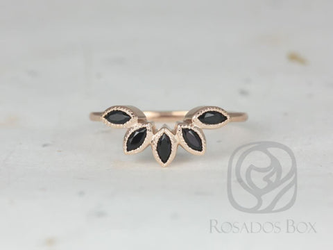 Petunia 14kt Marquise Black Onyx Nesting Ring - Rosados Box