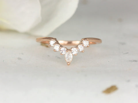 Marjorie 14kt Gold Moissanite Tiara Nesting Ring - Rosados Box
