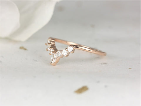Marjorie 14kt Gold Moissanite Tiara Nesting Ring - Rosados Box