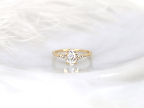 1.20ct Maddy 8x5mm 14kt Gold Moissanite Diamond Cluster Ring - Rosados Box