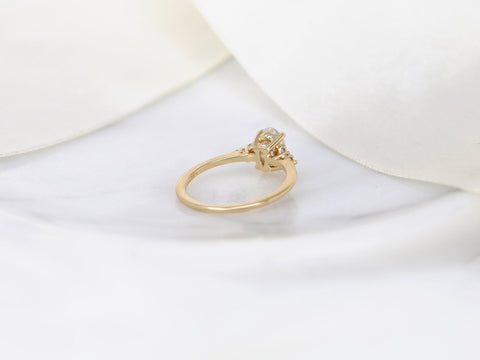 1.20ct Maddy 8x5mm 14kt Gold Moissanite Diamond Cluster Ring - Rosados Box