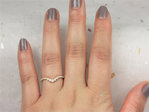 Aldis 14kt Gold Diamonds Chevron Nesting Ring - Rosados Box