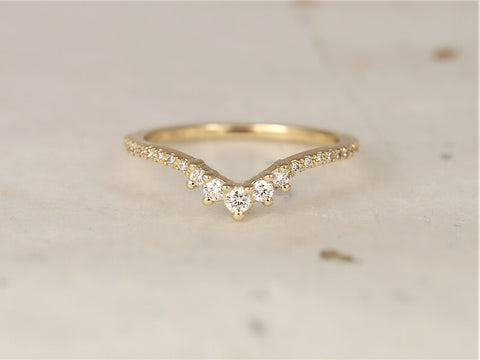 Aldis 14kt Gold Diamonds Chevron Nesting Ring - Rosados Box