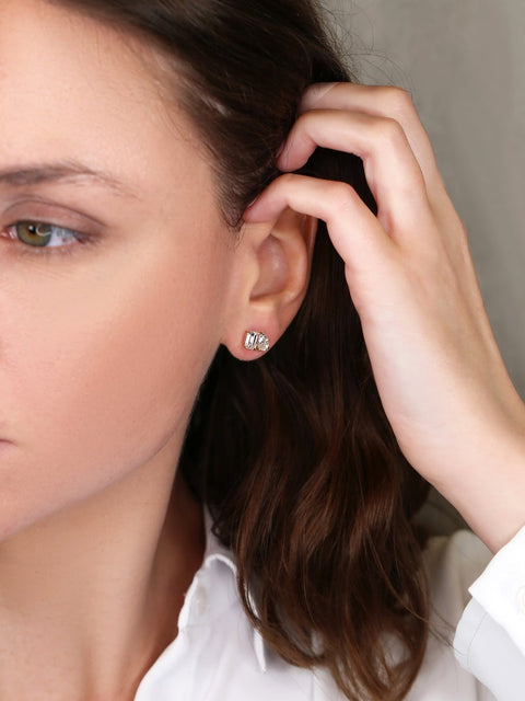 2ct Gemini 14kt Moissanite Toi Et Moi Moissanite Stud Earrings - Rosados Box