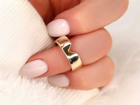 Cici 6.5mm 14kt Gold Cigar Nesting Ring - Rosados Box