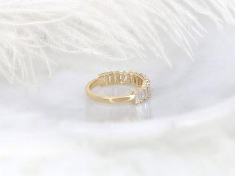 Miranda 14kt Moissanite HALFWAY Eternity Emerald Cut Ring - Rosados Box