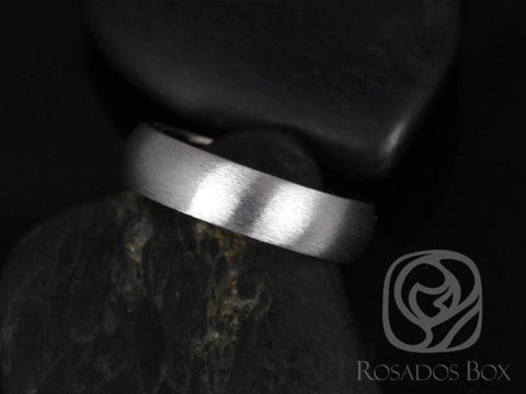 Ready to Ship Wes 6mm Cobalt Classic Half Round Satin/Matte Finish Band