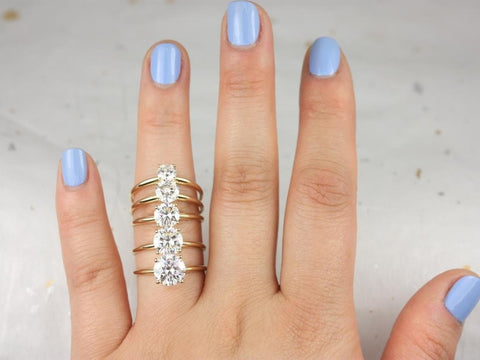 Ready to Ship VALUE 7.5mm Round Moissanite Charles Colvard Thin Skinny Solitaire Engagement Ring,14kt Solid Yellow Gold,Value Mtg