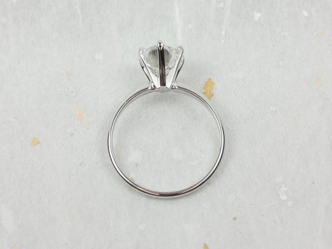 Ready to Ship VALUE 7x5mm Oval Moissanite Charles Colvard Dainty Solitaire Engagement Ring,14kt Solid White Gold,Value Mtg