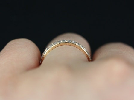 Ready to Ship 14kt Matching Band to Tiffani/Sarah Diamond HALFWAY Eternity Ring,Shared Prong,Diamond Wedding Ring,Diamond Band