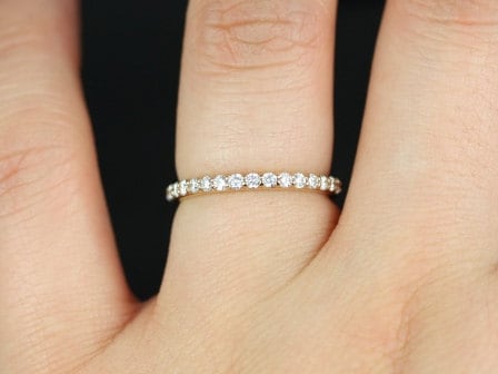 Ready to Ship 14kt Matching Band to Tiffani/Sarah Diamond HALFWAY Eternity Ring,Shared Prong,Diamond Wedding Ring,Diamond Band