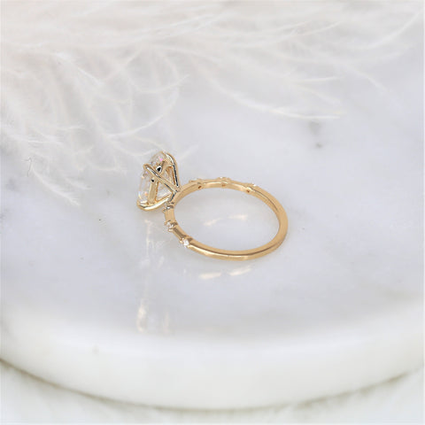 Ready to Ship 2.50ct Alix 10x7mm 14kt WHITE Gold Moissanite Diamond Dainty Minimalist Oval Solitaire Ring,Oval Engagement Ring