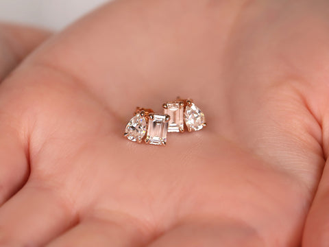Ready to Ship 2ct Gemini 14kt Moissanite Toi Et Moi Earrings,Cluster Earrings,Gift For Her,Moissanite Studs,Birthstone Gift,Stud Earrings