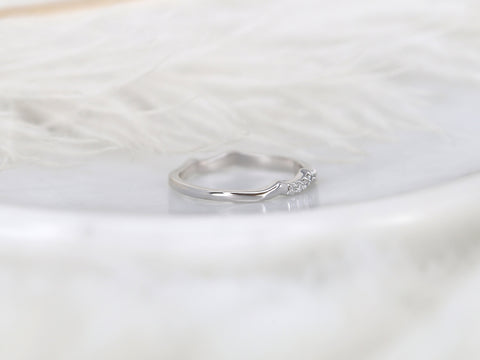 Ready to Ship 14kt White Gold Matching Band to Cassidy/Mara/Orla Diamond HALFWAY Eternity Contoured Ring,Shadow Band,Curved Ring