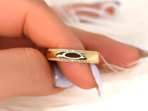 Santino 14kt Gold Pave Diamond Wedding Ring,Men's Diamond Ring,Men's Wedding Ring,Double Row Diamond Ring,Diamond Wedding Ring,Gift For Him