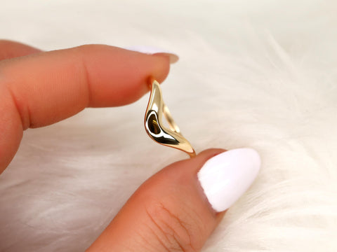 Merida 14kt Graduated Nesting Ring,Unique Curved Wedding Ring,Nesting Band,Cut Out Ring,Unique Wedding Ring,Crescendo Band,Thick Gold Ring