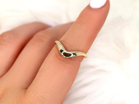 Merida 14kt Graduated Nesting Ring,Unique Curved Wedding Ring,Nesting Band,Cut Out Ring,Unique Wedding Ring,Crescendo Band,Thick Gold Ring