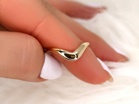 Merida 14kt Graduated Nesting Ring,Unique Curved Wedding Ring,Nesting Band,Cut Out Ring,Unique Wedding Ring,Crescendo Band,Thick Gold Ring