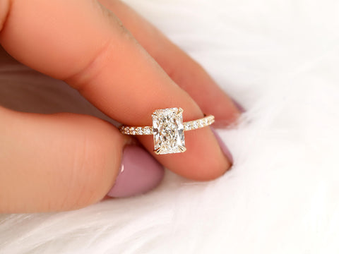 2.01ct Bryce 14kt Gold Diamond Radiant Solitaire Ring,Radiant Engagement Ring,Radiant Cut Ring,Anniversary Ring,Radiant Diamond Ring