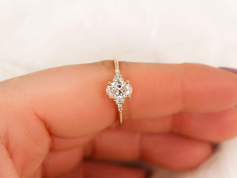 0.71ct Ready to Ship Maddy 14kt Diamond Art Deco Oval Cluster Ring,Diamond Cluster Ring,Oval Engagement Ring,Oval Wedding Ring,Anniversary