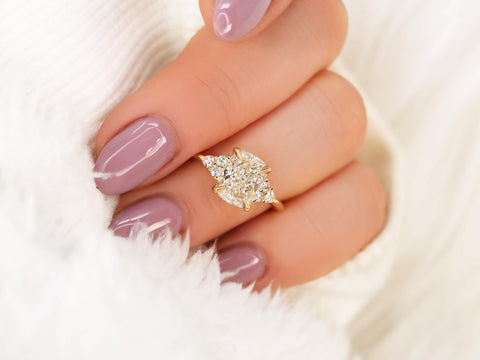 2.53ct Cassie 14kt Diamond Cushion Cluster Ring,Cushion Engagement Ring,Unique Diamond Ring,Cushion Cut Ring,Diamond Engagement Ring